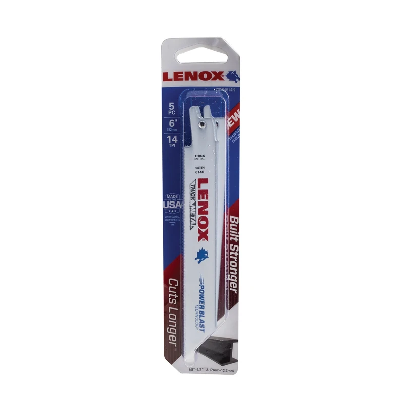 Lenox Reciprocating Saw Blade Bi-Metal 5-Piece Set 305 mm Length 19 mm Width 1.3 mm Thickness 6 Teeth Per Inch 20585156R