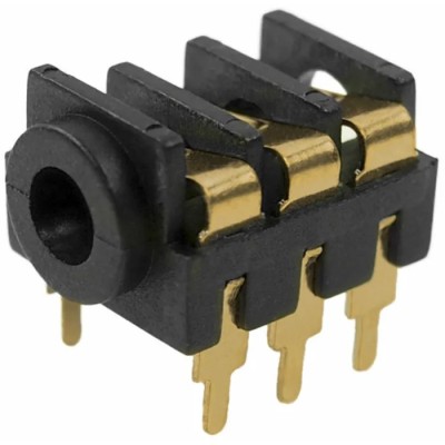 RS PRO PCB Mount Jack Connector Female 3 Way Stereo 5A Solder Termination 2kV 175-0157