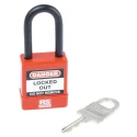 RS PRO Red 1-Lock Safety Lockout Padlock, ABS Steel Polyvinyl Chloride Body, 6mm Shackle Diameter 46mm Length 175-1182