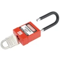 RS PRO Red 1-Lock Safety Lockout Padlock, ABS Steel Polyvinyl Chloride Body, 6mm Shackle Diameter 46mm Length 175-1182