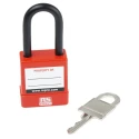 RS PRO Red 1-Lock Safety Lockout Padlock, ABS Steel Polyvinyl Chloride Body, 6mm Shackle Diameter 46mm Length 175-1182