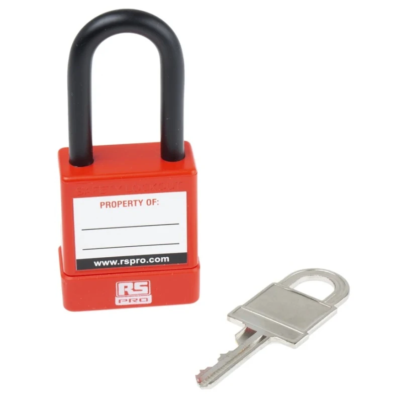 RS PRO Red 1-Lock Safety Lockout Padlock, ABS Steel Polyvinyl Chloride Body, 6mm Shackle Diameter 46mm Length 175-1182