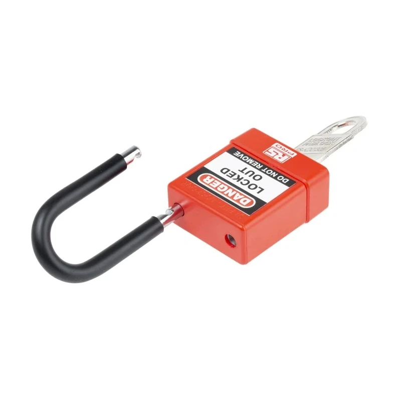 RS PRO Red 1-Lock Safety Lockout Padlock, ABS Steel Polyvinyl Chloride Body, 6mm Shackle Diameter 46mm Length 175-1182