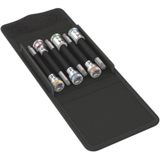 Wera 6-Piece 3/8 in Bit Socket Set with Holding Function, Chrome Vanadium Steel, TX25-TX50 05003185001