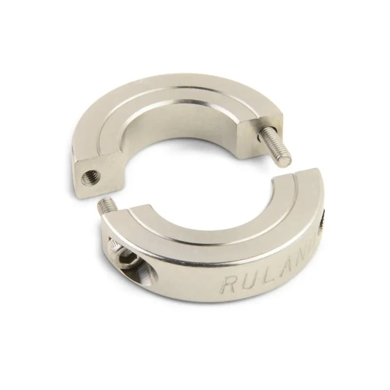 Ruland Stainless Steel Two Piece Clamp Screw Shaft Collar, 20mm Bore, 45mm OD, 10mm Width ENSP45-20MM-SS