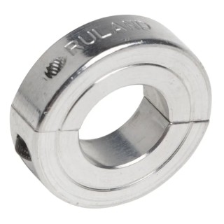 Ruland Two Piece Aluminium Shaft Collar, Clamp Screw Fastening, Bore 10mm, Outside Diameter 20mm, Width 5.5mm ENSP20-10MM-A