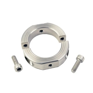 Ruland Stainless Steel Two Piece Shaft Collar, Clamp Screw Fastening, Bore 20 mm, OD 40 mm, Width 15 mm OF-MSP-20-SS
