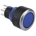RS PRO Illuminated Push Button Switch Momentary Panel Mount 22.2 mm Cutout DPDT Blue LED IP65 250 V AC 175-8272