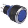 RS PRO Illuminated Push Button Switch Momentary Panel Mount 22.2 mm Cutout DPDT Blue LED IP65 250 V AC 175-8272