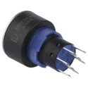 RS PRO Illuminated Push Button Switch Momentary Panel Mount 22.2 mm Cutout DPDT Blue LED IP65 250 V AC 175-8272