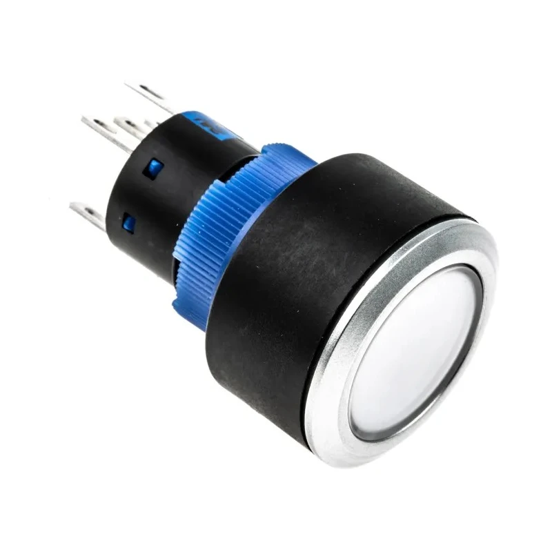 RS PRO Illuminated Momentary Push Button Switch Panel Mount SPDT Blue LED IP65 250 V 175-8279