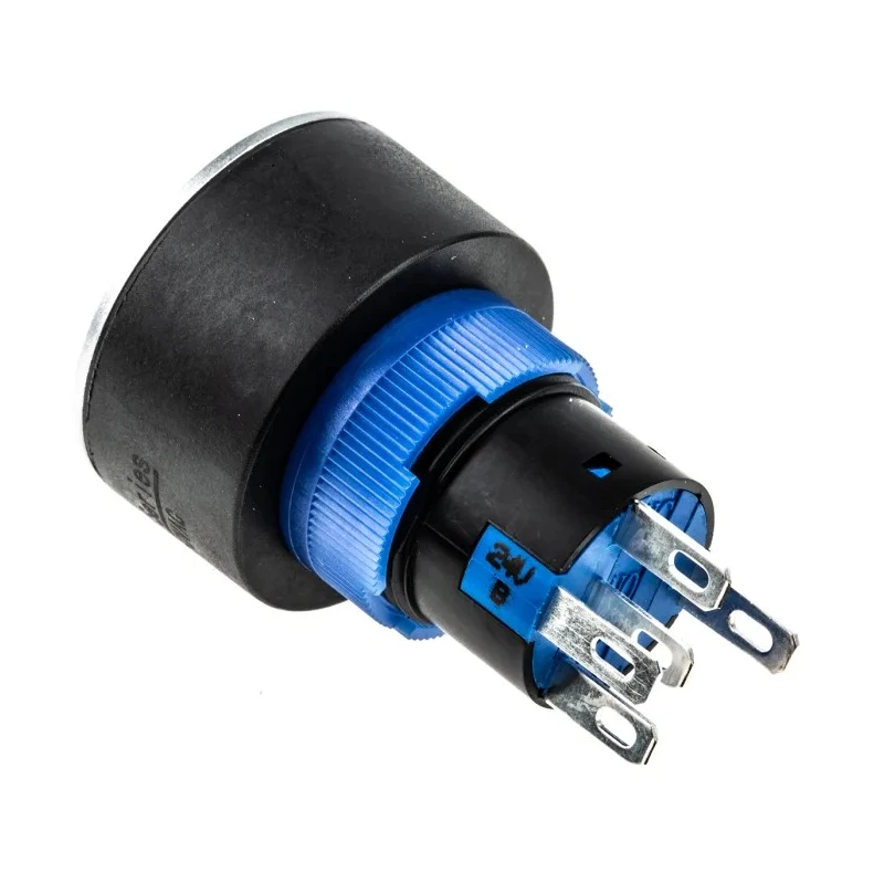 RS PRO Illuminated Momentary Push Button Switch Panel Mount SPDT Blue LED IP65 250 V 175-8279