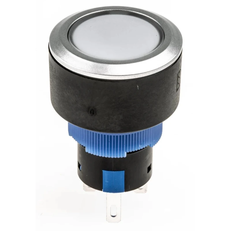 RS PRO Illuminated Momentary Push Button Switch Panel Mount SPDT Blue LED IP65 250 V 175-8279
