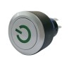 RS PRO Illuminated Push Button Switch Momentary Panel Mount SPDT Silver LED Green 22.2 mm Cutout IP65 250V 175-8419