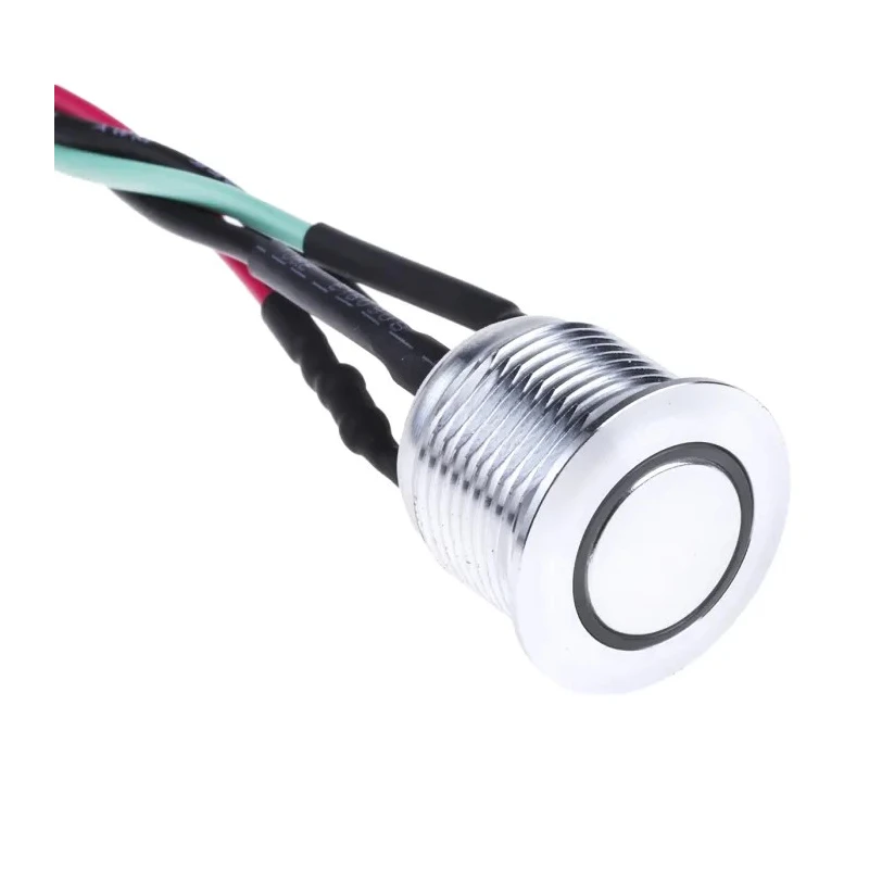 RS PRO Illuminated Momentary Push Button Switch, Panel Mount, 16 mm Cutout, SPST, White LED, IP67, 36 V dc 175-8543
