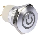 RS PRO Illuminated Push Button Switch, Latching, Panel Mount, 16 mm Cutout, SPST, Blue LED, IP67, 36 V DC, 2A 175-9292