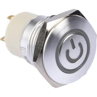RS PRO Illuminated Push Button Switch, Latching, Panel Mount, 16 mm Cutout, SPST, Blue LED, IP67, 36 V DC, 2A 175-9292