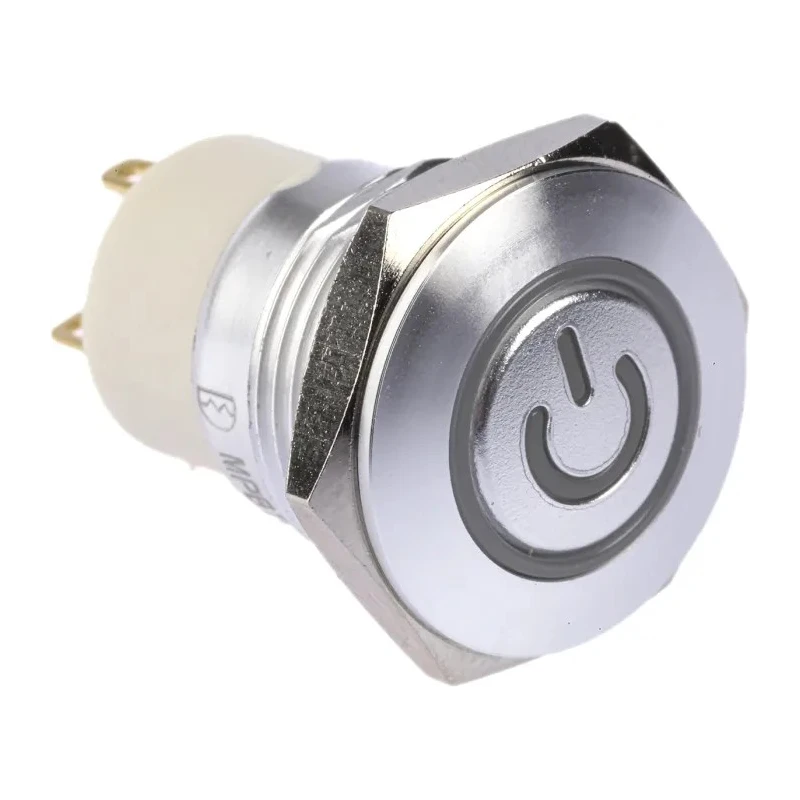 RS PRO Illuminated Push Button Switch, Latching, Panel Mount, 16 mm Cutout, SPST, Blue LED, IP67, 36 V DC, 2A 175-9292