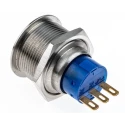 RS PRO Push Button Switch, Momentary, Panel Mount, 22.2 mm Cutout, SPDT, IP67, 250 V AC, 3-5A Contact Current 175-9335