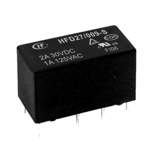 Hongfa Europe GMBH PCB Signal Relay 5V DC Coil, 2A Switching Current, DPDT Contact Configuration HFD27/005-H