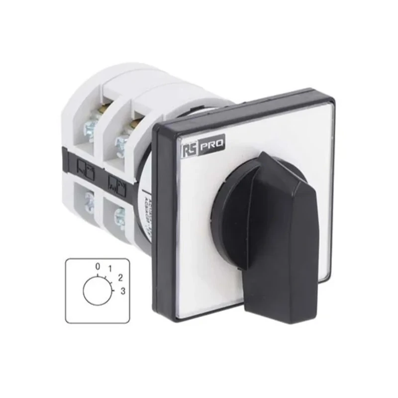 RS PRO Cam Switch 4 Position 30° Knob Actuator 20 A 690 V 1 Pole Panel Mount 5000000 Operations 208-3907