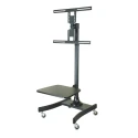 RS PRO Black Portable TV Stand Floor Mount, Fits 27 to 47 inch Screens, Adjustable Height 103-163 cm, Steel 176-3382