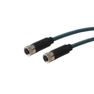 Bulgin Sensor Actuator Cable Female 8 Way M12 Straight to Female 8 Way M12 Straight 48V AC/DC PXPTPU12FBF08XFB010PU