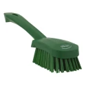 Vikan Hard Bristle Green Scrubbing Brush, 36 mm Bristle Length, Polyester Bristle Material, Green Handle 41922