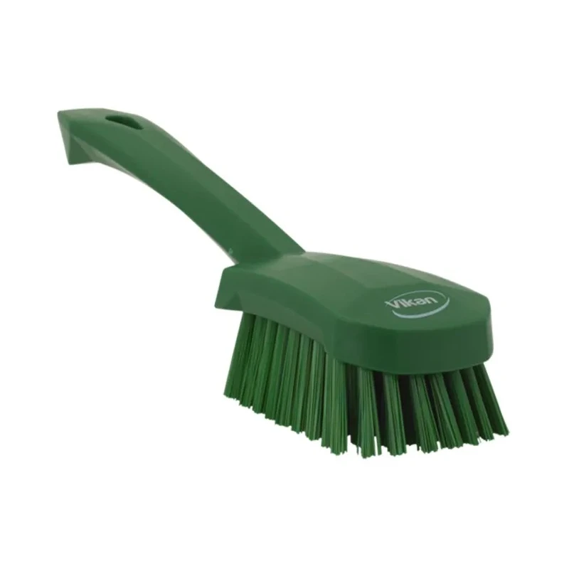 Vikan Hard Bristle Green Scrubbing Brush, 36 mm Bristle Length, Polyester Bristle Material, Green Handle 41922