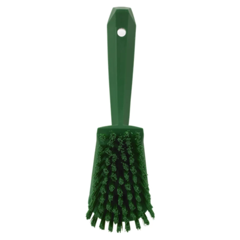 Vikan Hard Bristle Green Scrubbing Brush, 36 mm Bristle Length, Polyester Bristle Material, Green Handle 41922