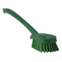 Vikan Hard Bristle Green Scrubbing Brush, 36 mm Bristle Length, Polyester Material, Green Handle 41862
