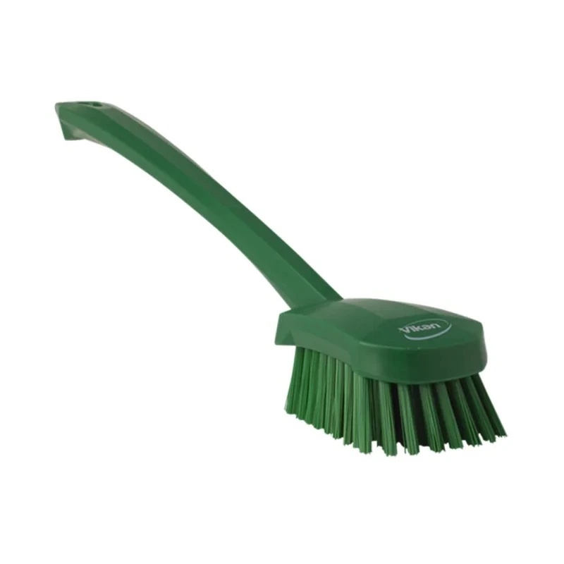 Vikan Hard Bristle Green Scrubbing Brush, 36 mm Bristle Length, Polyester Material, Green Handle 41862