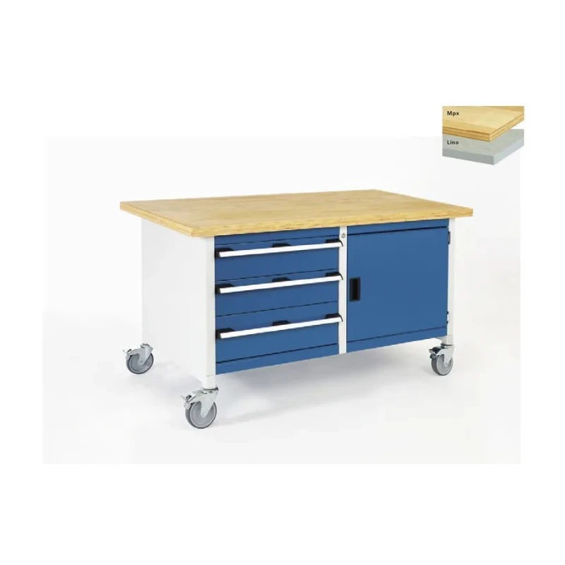 Bott Portable Steel Workbench 1.5m Width 750mm Depth 840mm Height 300kg Max Load 41002100.11v