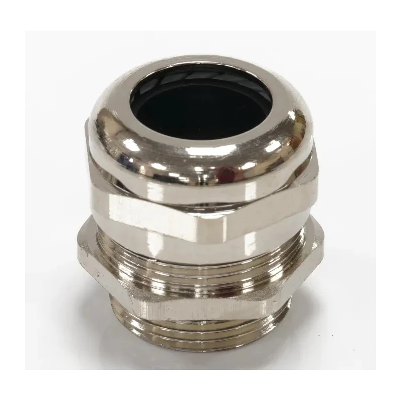 RS PRO Metal Cable Gland Nickel Plated Brass Straight Entry Thread Size M25 for Heavy Duty Power Connector 208-4623