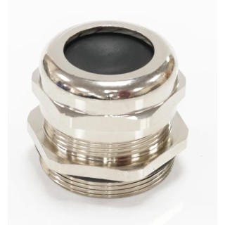 RS PRO Metal Cable Gland Nickel Plated Brass Straight Entry Thread Size M40 for Heavy Duty Power Connector 208-4626
