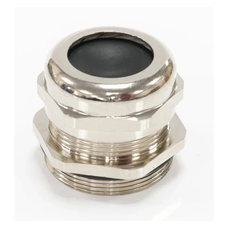 RS PRO Metal Cable Gland Nickel Plated Brass Straight Entry Thread Size M40 for Heavy Duty Power Connector 208-4626