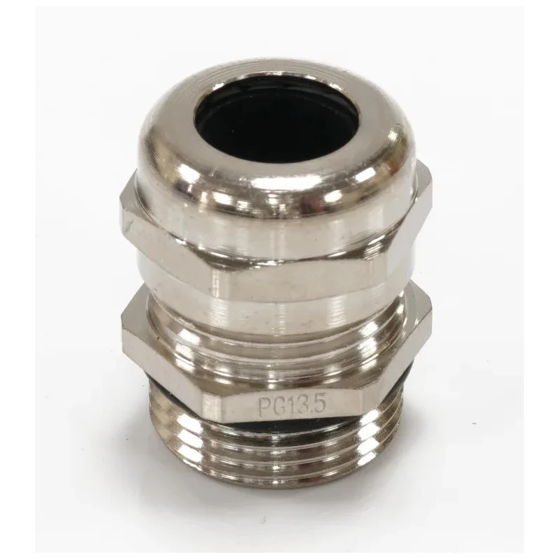 RS PRO Metal Cable Gland PG13.5 Thread Size Nickel Plated Brass Female Straight Connector 10B 208-4629