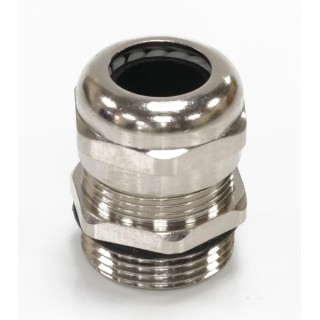 RS PRO Metal Cable Gland Nickel Plated Brass Thread Size PG16, Straight Cable Entry, Female, Silver, For Heavy Duty 208-4630