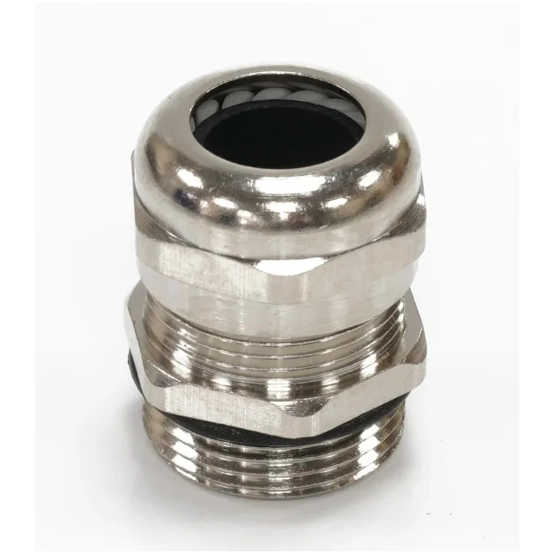 RS PRO Metal Cable Gland Nickel Plated Brass Thread Size PG16, Straight Cable Entry, Female, Silver, For Heavy Duty 208-4630