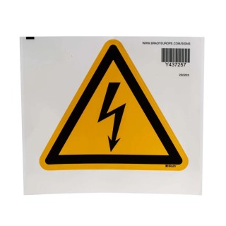 Brady Hazard Warning Sign Label Electrical Hazard Self-Adhesive Polyethylene Terephthalate 200mm x 200mm 179-2738