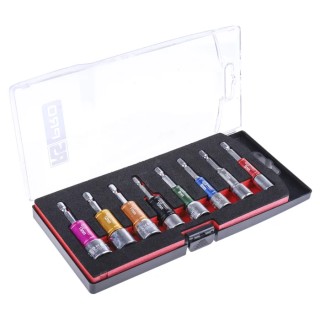 RS PRO 8-Piece 1/4 in Hex Drive Bit Socket Set Chrome Vanadium Steel Ring Magnet 180-7090