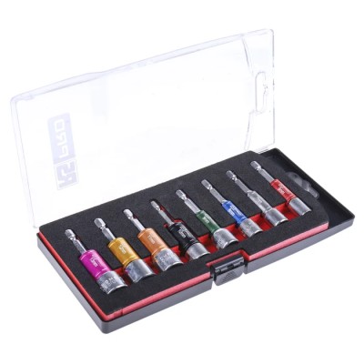 RS PRO 8-Piece 1/4 in Hex Drive Bit Socket Set Chrome Vanadium Steel Ring Magnet 180-7090
