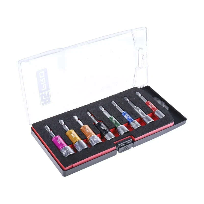 RS PRO 8-Piece 1/4 in Hex Drive Bit Socket Set Chrome Vanadium Steel Ring Magnet 180-7090