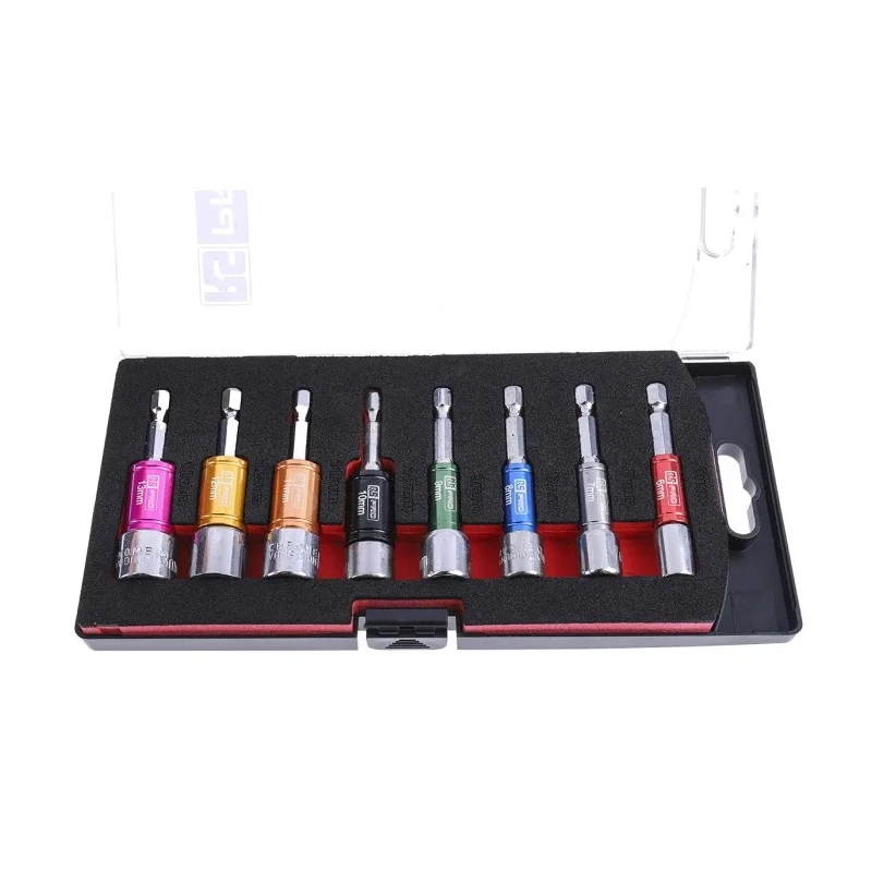 RS PRO 8-Piece 1/4 in Hex Drive Bit Socket Set Chrome Vanadium Steel Ring Magnet 180-7090
