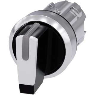 Siemens SIRIUS ACT 3SU10 Series 3 Position Illuminated Selector Switch Head, 22 mm Cutout, White Handle 3SU1052-2BN60-0AA0