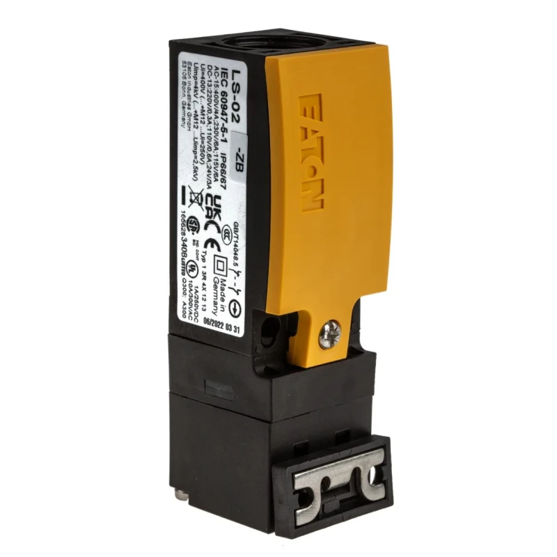 Eaton LS4 ZB Safety Interlock Switch Spring Lock with Actuator Included, Plastic Housing, IP65/IP66, 2 NC 106817 LS-02-ZB