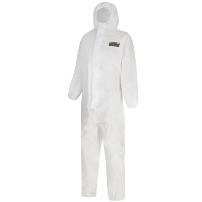 Skytec White Disposable Coverall Overall Unisex Size M Chest 98 to 106 cm PDS2B/HS200C/WH2