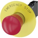 Siemens SIRIUS ACT 3SU11 Series Twist Release Emergency Stop Push Button, Plate Mount, 22 mm Cutout 3SU1150-1HB20-1FG0