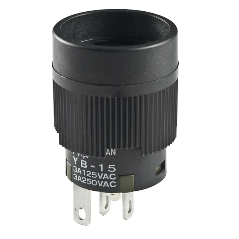 NKK Switches YB Series Illuminated Push Button Switch, On-On, Panel Mount, 15 mm Cutout, SPDT, IP65, 125 V AC YB15CKW01