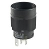 NKK Switches YB Series Illuminated Push Button Switch, On-On, Panel Mount, 15 mm Cutout, SPDT, IP65, 125 V AC YB15CKW01
